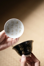 Load image into Gallery viewer, 黑金诗文盖碗/black gold poetry gaiwan