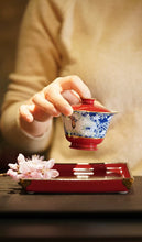 Load image into Gallery viewer, Encountering the Tea and Porcelain Charm of the "Curling Grass, Peony and Butterfly" Gaiwan