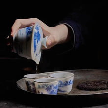 Load image into Gallery viewer, Blue and White Elegance, Tranquil Tea Ceremony: Kangxi Blue and White Landscape Set