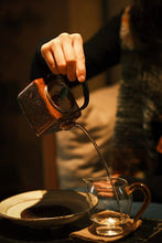Load image into Gallery viewer, "rectangular Heart Sutra copper-clad silver teapot"