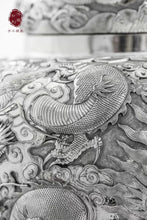 Load image into Gallery viewer, Hongji Treasures Limited Edition Purely Handmade "High Relief Nine Dragons Pure Silver Water Tank"