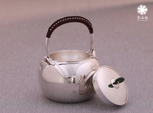 Load image into Gallery viewer, The work of Mr. Li Fuming, a national intangible cultural heritage inheritor, is "9999 pure silver, handmade, carved rabbit welcoming spring, pure silver teapot/Gong Dao Bei/kettle"