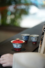 Load image into Gallery viewer, Encountering the Tea and Porcelain Charm of the "Curling Grass, Peony and Butterfly" Gaiwan