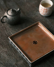 Load image into Gallery viewer, Huiwen tin pot tray water storage dry tea table with copper cover and copper coin hole Hu Cheng