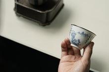 Load image into Gallery viewer, Tongxinshe Teahouse Collection: Blue and White Sanjing Indigo Silver-Rimmed Master Cup — A Private Tea Realm Only for You