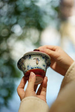 Load image into Gallery viewer, Encountering the Tea and Porcelain Charm of the "Curling Grass, Peony and Butterfly" Gaiwan