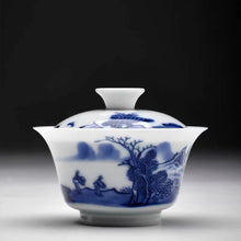 Load image into Gallery viewer, Blue and White Elegance, Tranquil Tea Ceremony: Kangxi Blue and White Landscape Set