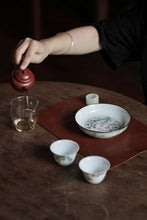 Load image into Gallery viewer, Tongxinshe Teahouse New Arrival | Famille Rose Porcelain Plate with Poems and Flowers: A Touch of Elegance, Inheriting the Past and Opening Up the Future