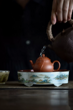 Load image into Gallery viewer, Green Landscape Pot Holder/青绿山水壶承