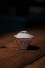 Load image into Gallery viewer, The Charm of Tea Ware: The Poetic Porcelain Cup with Vermilion Pattern in Tongxin She Teahouse