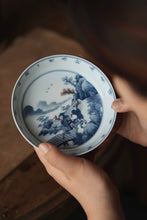 Load image into Gallery viewer, Limited Edition One-branch Spring Plum Blossom and Landscape Blue-sprinkled Hu Cheng