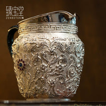 Load image into Gallery viewer, The Auspicious and Propitious Pure Silver Tea Set: A Pinnacle of Tea Culture and Traditional Crafts