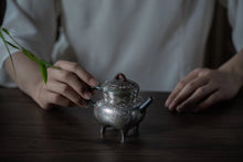 Load image into Gallery viewer, 9999 sterling silver handmade hammered Four-legged tea pot