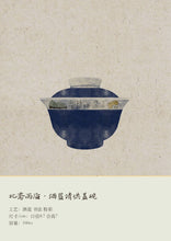 Load image into Gallery viewer, Jingdezhen hand-sprinkled blue Gong Qing Gai Wan