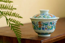 Load image into Gallery viewer, Doucai Fulu Gaiwan/斗彩福禄盖碗