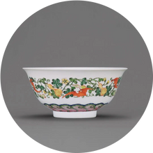 Load image into Gallery viewer, Doucai Fulu Gaiwan/斗彩福禄盖碗