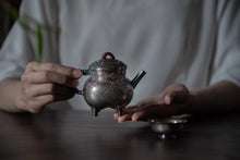 Load image into Gallery viewer, 9999 sterling silver handmade hammered Four-legged tea pot