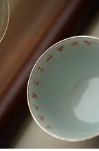 Load image into Gallery viewer, Handmade alum red landscape Gaiwan/tea cup