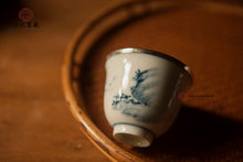 Load image into Gallery viewer, 9999 sterling silver-covered porcelain landscape blue and white porcelain teacup