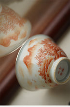 Load image into Gallery viewer, Handmade alum red landscape Gaiwan/tea cup