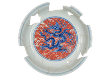 Load image into Gallery viewer, Imitation Ming Orthodox-Tianshun blue and white with alum and red sea water dragon plate