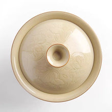 Load image into Gallery viewer, Carved lotus lotus leaf high foot gaiwan 120ml