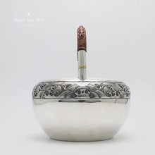 Load image into Gallery viewer, 9999 sterling silver teapot / insulated water ripple silver teapot / boiling mercury teapot