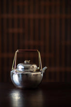 Load image into Gallery viewer, "Turtle and Crane Yannian" sterling silver kettle