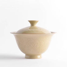 Load image into Gallery viewer, Carved lotus lotus leaf high foot gaiwan 120ml