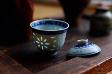 Load image into Gallery viewer, Blue and white exquisite little Gaiwan 100ml
