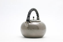 Load image into Gallery viewer, 999 sterling silver boiling teapot and mercury pot, handmade one sterling silver pot with rattan insulation small girders