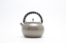 Load image into Gallery viewer, 999 sterling silver boiling teapot and mercury pot, handmade one sterling silver pot with rattan insulation small girders