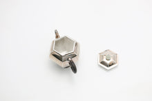 Load image into Gallery viewer, Hexagonal Palace Lantern Sterling Silver Teapot / Chiseled Pipa Mantis