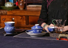 Load image into Gallery viewer, Chai kiln hand-painted blue and white slag bucket 300ml