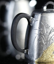 Load image into Gallery viewer, Jinshi Youlan Qinquan Silver Teapot(金石幽兰秦权泡茶银壶)