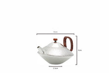 Load image into Gallery viewer, 9999 Sterling Silver Hammer Pattern UFO Shaped Sterling Silver Teapot