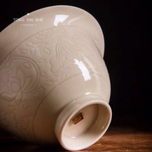 Load image into Gallery viewer, Carved lotus lotus leaf high foot gaiwan 120ml
