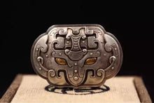 Load image into Gallery viewer, Tao Tie animal print sterling silver teapot(饕餮纹纯银茶壶)