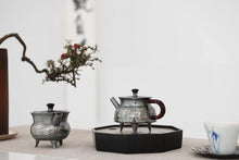 Load image into Gallery viewer, Tao Tie animal print sterling silver teapot(饕餮纹纯银茶壶)