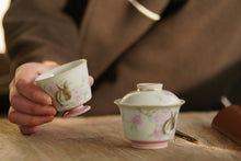 Load image into Gallery viewer, pastel hand-painted rabbit Gai Wan/tea cup(粉彩手绘兔子盖碗/茶杯)