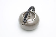 Load image into Gallery viewer, 999 sterling silver boiling teapot and mercury pot, handmade one sterling silver pot with rattan insulation small girders