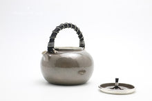 Load image into Gallery viewer, 999 sterling silver boiling teapot and mercury pot, handmade one sterling silver pot with rattan insulation small girders