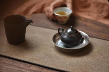 Load image into Gallery viewer, "Hand-painted Wangyou Flower Lake Stone Bronze Tea Boat" / "Popular Poems and Old Rock Clay Meng Chen Teapot"