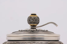 Load image into Gallery viewer, 9999 Sterling Silver Filigree Ruyi Pattern Insulated Silver Kettle / Sterling Silver Justice Cup.