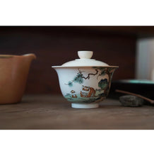 Load image into Gallery viewer, Chai Shao hand painted tiger gaiwan 150ml Limited edition/only this one