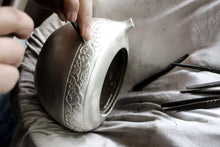 Load image into Gallery viewer, 9999 sterling silver teapot / insulated water ripple silver teapot / boiling mercury teapot
