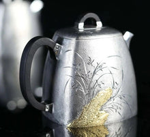 Load image into Gallery viewer, Jinshi Youlan Qinquan Silver Teapot(金石幽兰秦权泡茶银壶)