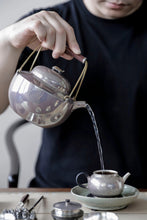 Load image into Gallery viewer, "Turtle and Crane Yannian" sterling silver kettle