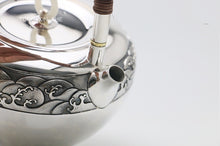 Load image into Gallery viewer, 9999 sterling silver teapot / insulated water ripple silver teapot / boiling mercury teapot