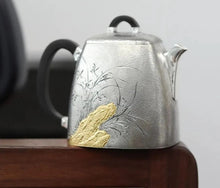 Load image into Gallery viewer, Jinshi Youlan Qinquan Silver Teapot(金石幽兰秦权泡茶银壶)